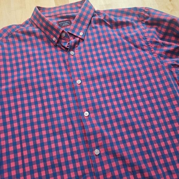 UNTUCKit Shirt Mens XL  Red/Blue Plaid Long Sleeve Button Up Casual Shirts - Picture 1 of 16